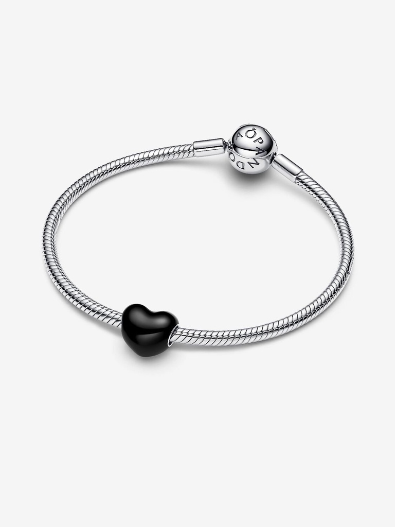 Charm Pandora Corazon Negro Plata de primera ley