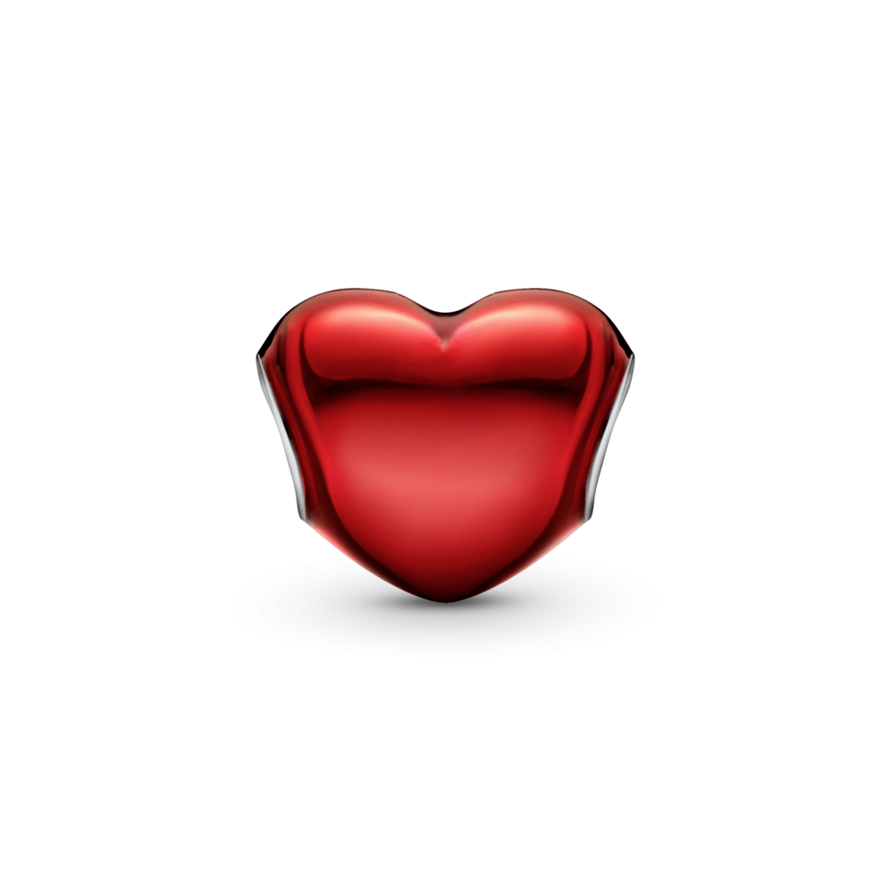 Charm Pandora Corazón Esmalte Rojo Metálico