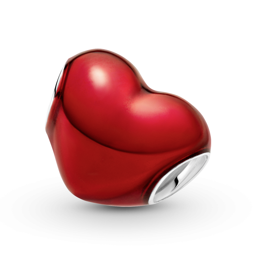 Charm Pandora Corazón Esmalte Rojo Metálico