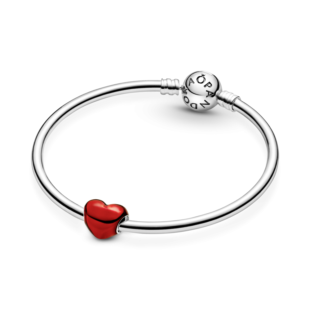 Charm Pandora Corazón Esmalte Rojo Metálico