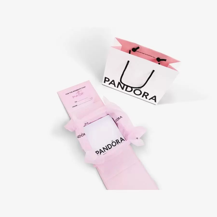 Set Pandora 3 Piezas, Caja grande, Caja de regalo rosa premium y Tarjeta dedicatoria