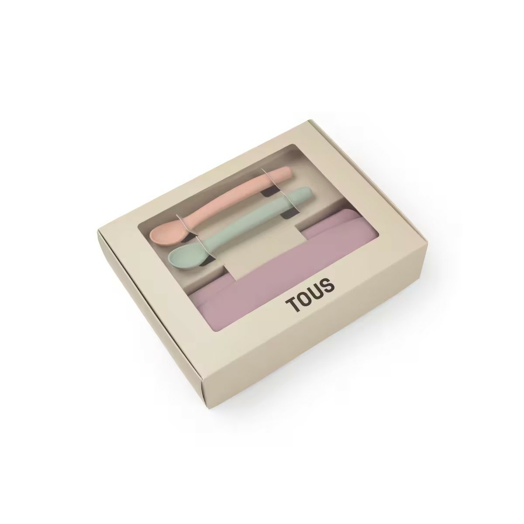 Set de babero y 2 cucharas Food Kit Rosa Tous Baby