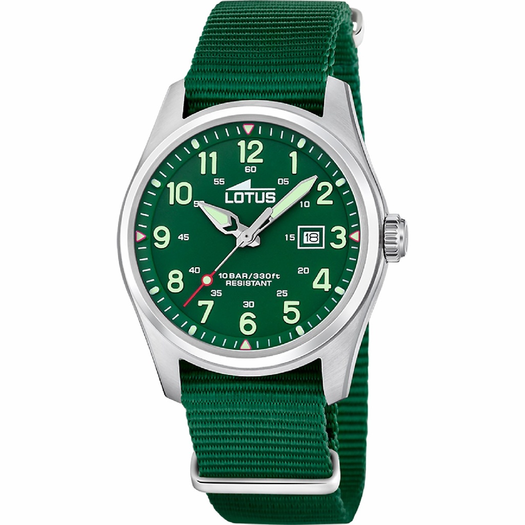 Reloj Lotus Minimalist For Him Verde Correa Nylon 19055/3