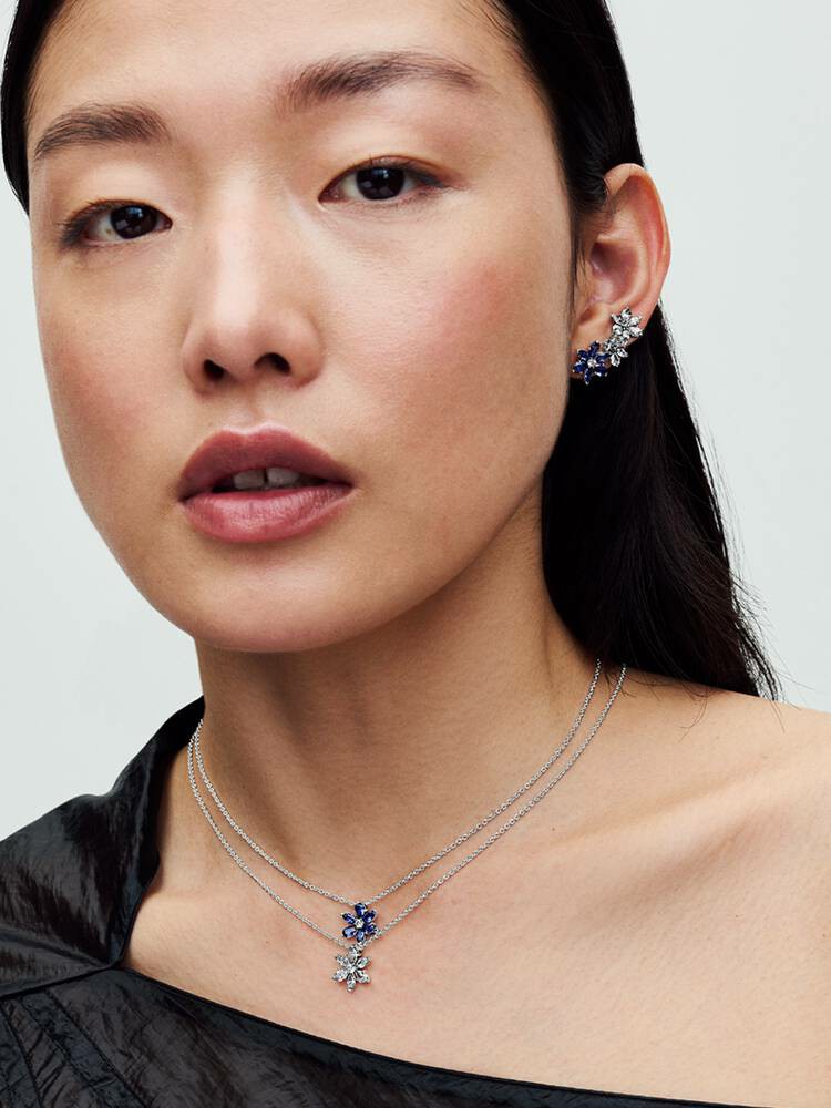 Collar con Colgante Herbario Azul Brillante 392387C02-45