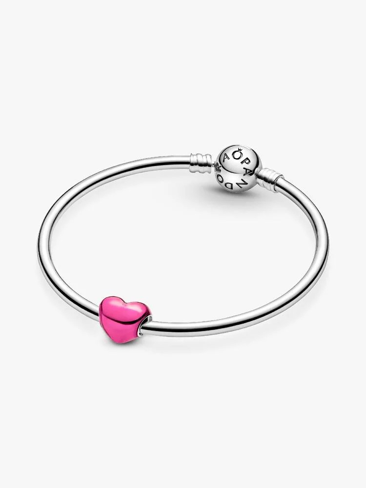 Charm Corazón Metálico Rosa 793337C03