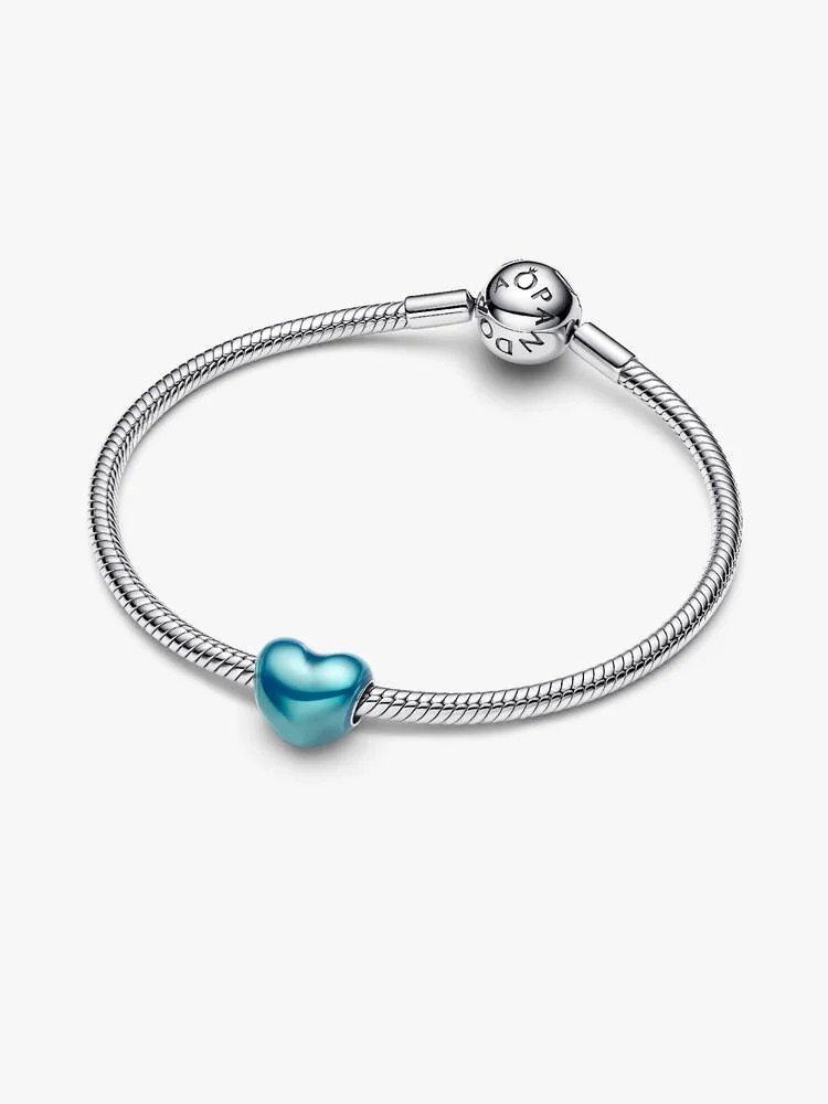 Charm Pandora Corazón Metálico Azul Cielo 793337C06