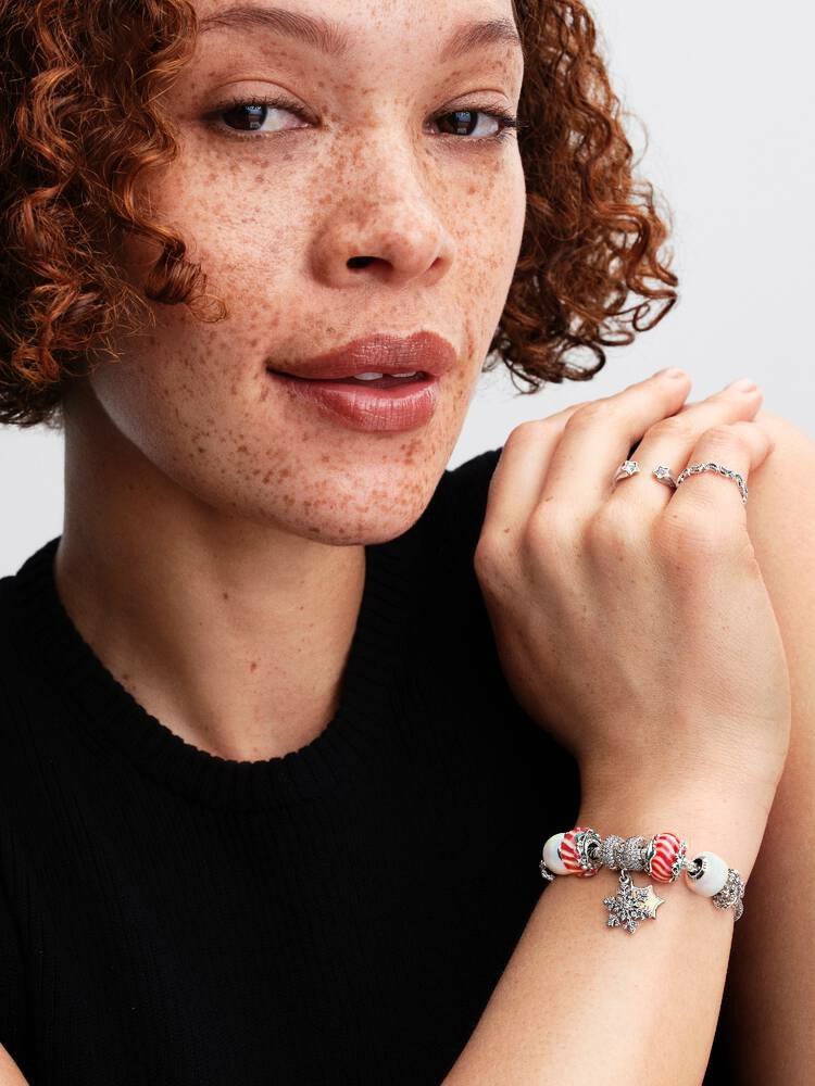 Charm Pandora Colgante Doble Copo Nieve Opalescente 794142C01