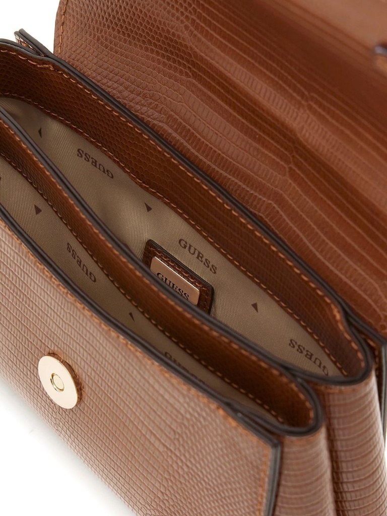 Bolso Guess de Mano Melinda Estampado Animal Coñac HWKL9933780-COG