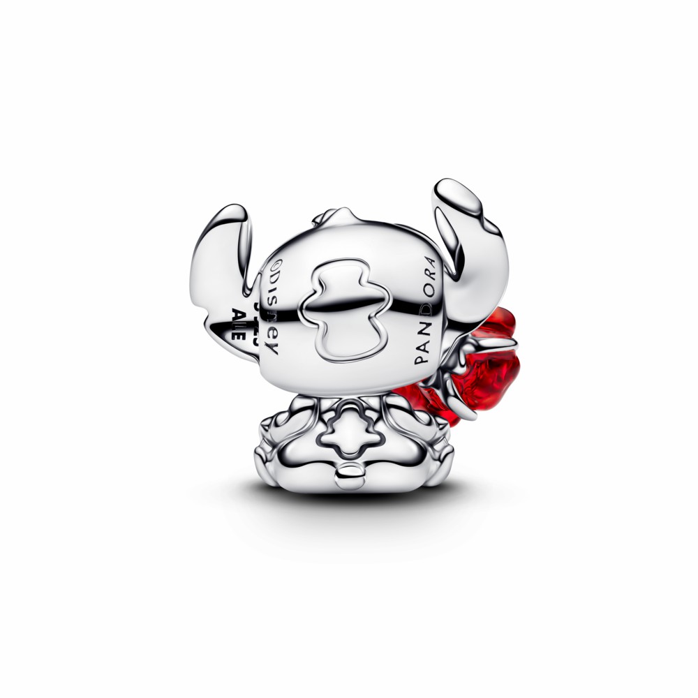 Charm Pandora Stitch de Disney con Rosa Cristal de Murano 794378C01