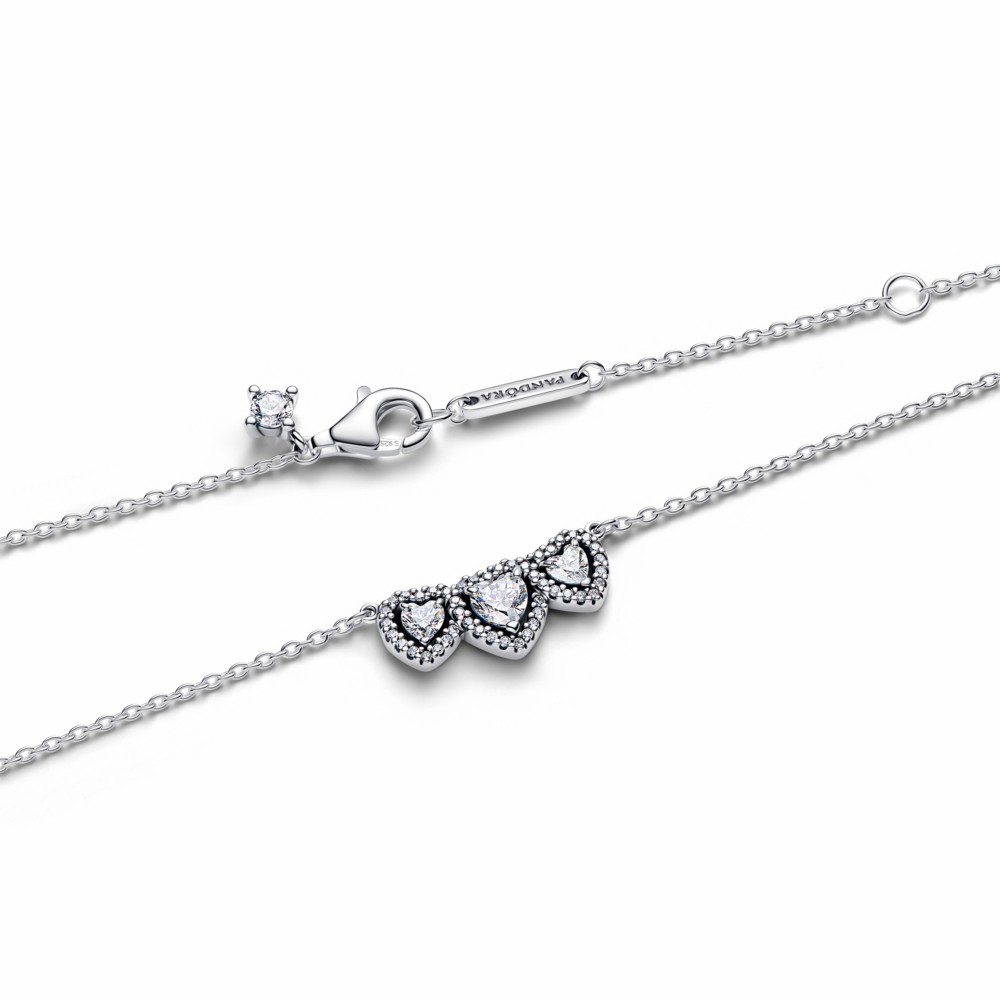 Collares Pandora Triple Halo Corazón Plata 394412C01-45