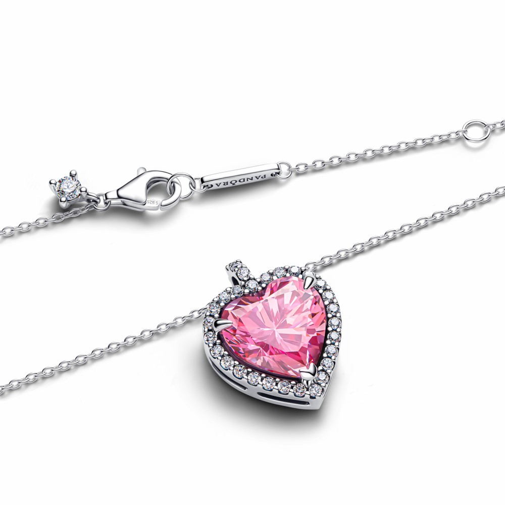  Collar Pandora Halo Corazón Rosa 394414C01-45