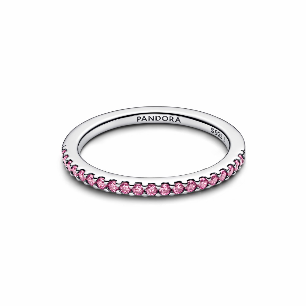 Anillo Pandora Banda Brillante Rosa Plata 192999C02