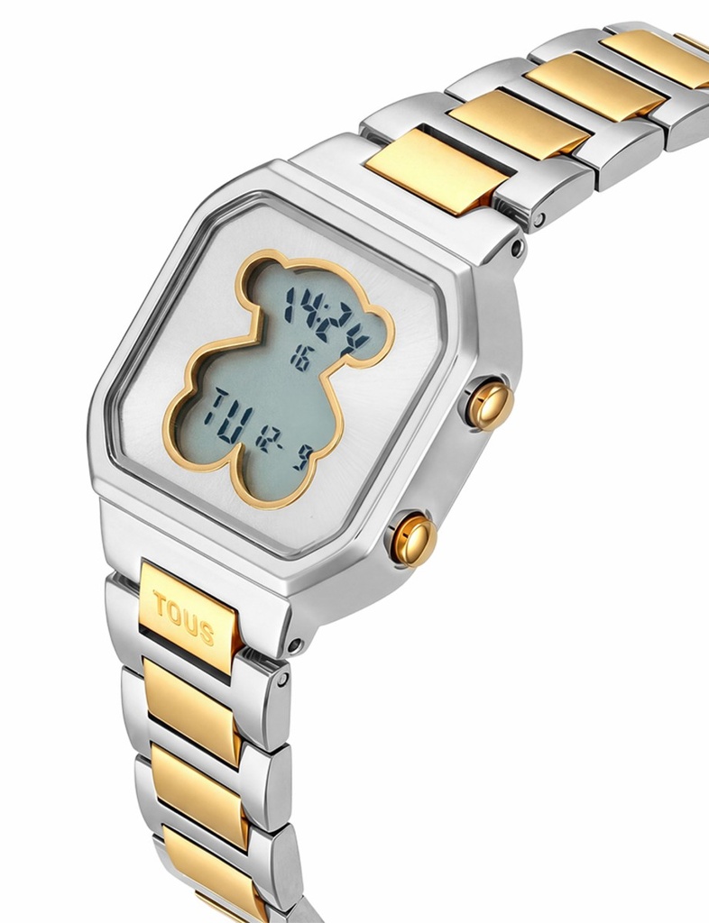 Reloj Tous Digital Brazalete Acero y Acero Dorado D-Bear Mini 3000148300