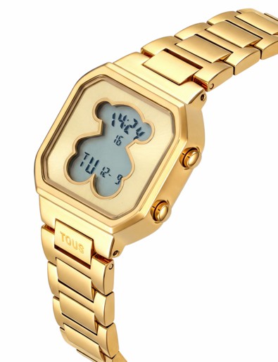 Reloj Tous Digital Brazalete Acero Dorado D-Bear Mini 3000148200