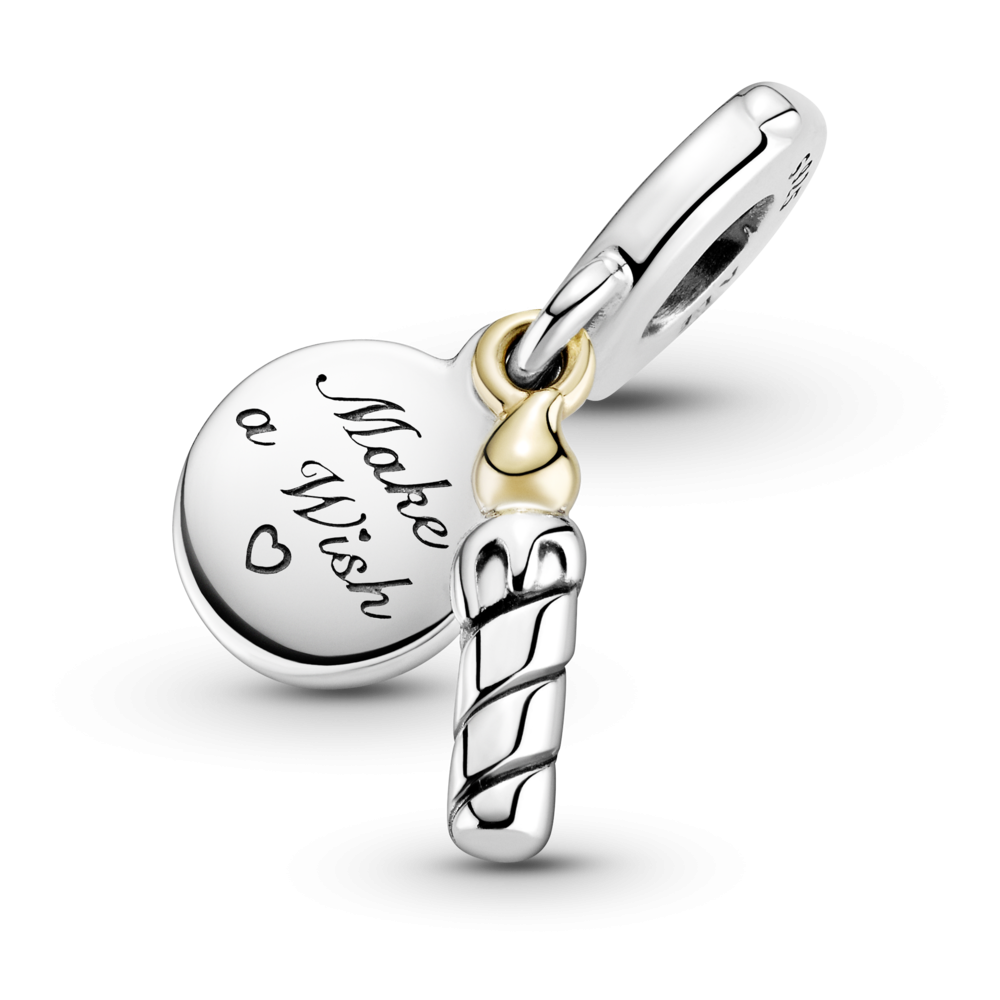Charm Colgante Pandora Vela Cumpleaños Bicolor