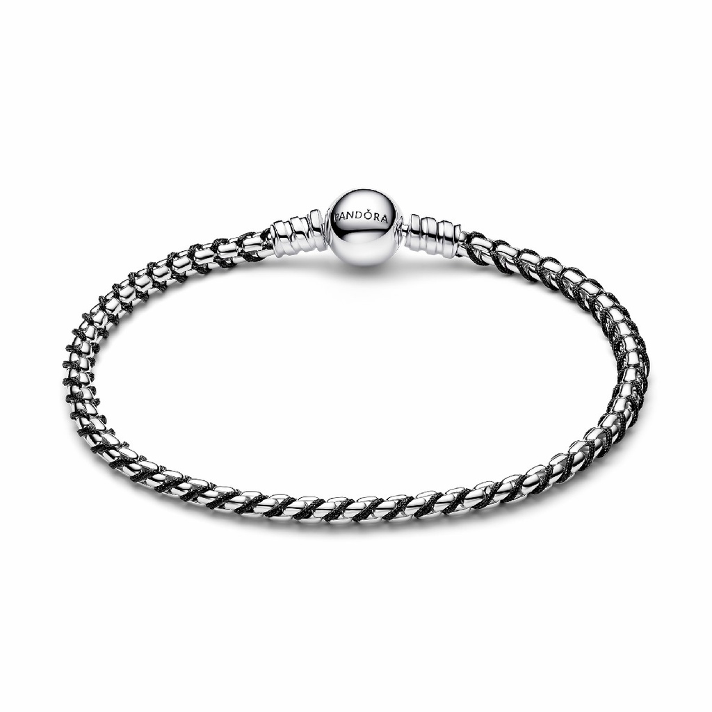 Pulsera Pandora Cordón Plata y Negro 593816C02-18