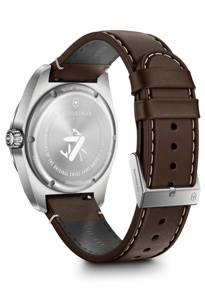 Reloj Victorinox Swiss Army SS Blue Dial Brown Strap Hombre V242040