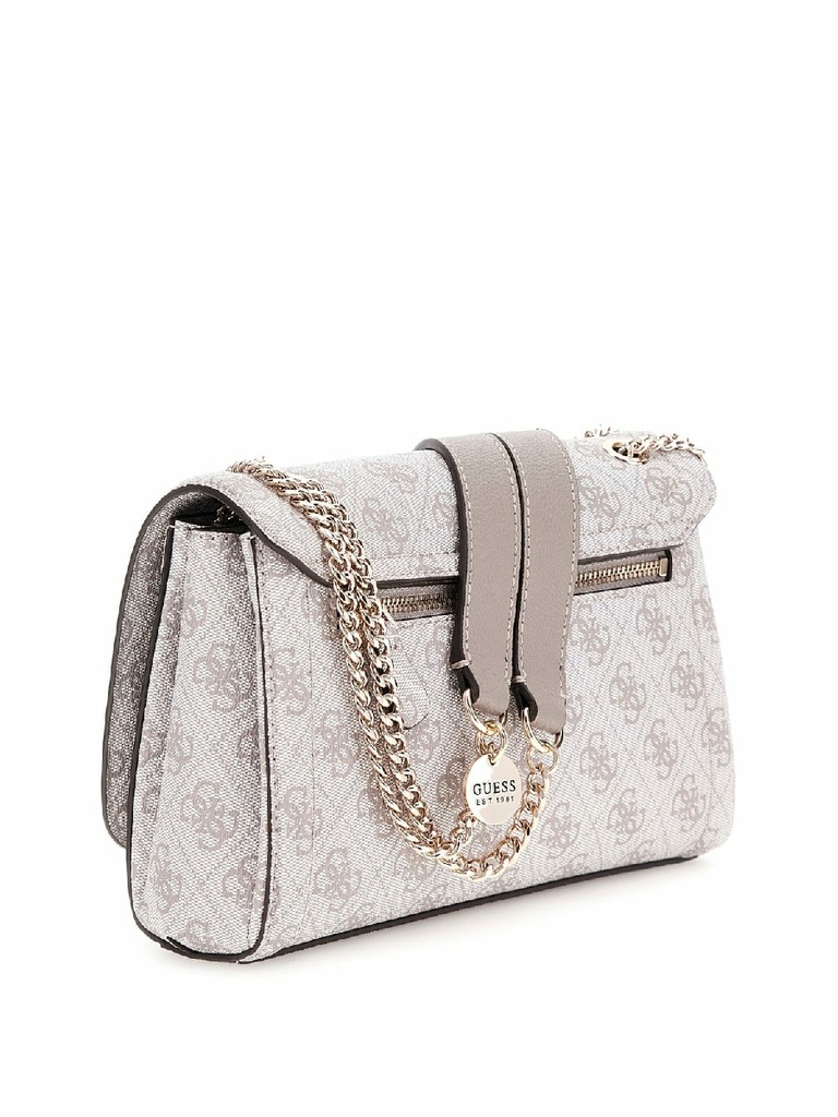 Bolso Guess Mini Bandolera Noelle Logotipo Gris HWBG967221-DKO