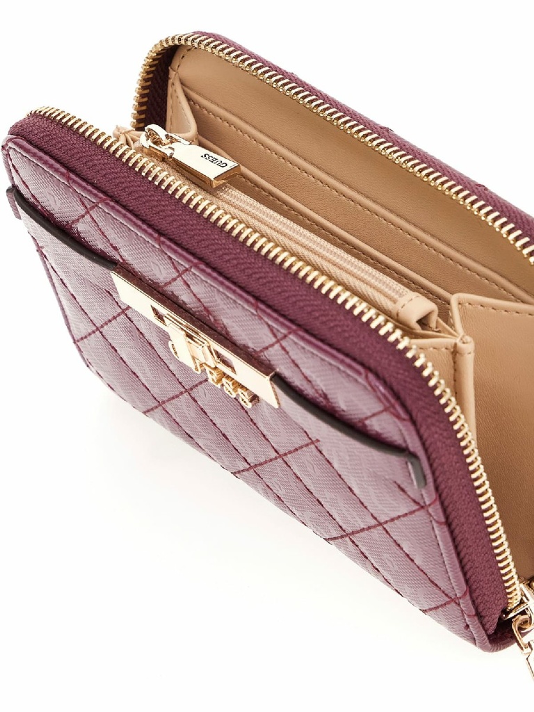 Cartera Guess Idra Logotipo 4G Charol Burdeos SWGG8157140-WINE