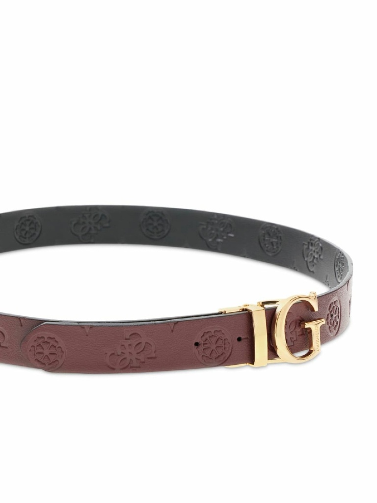 Cinturón Guess Belt Revesible Mujer Negro/Burdeos Logo 4G BW7861P3430-WEM