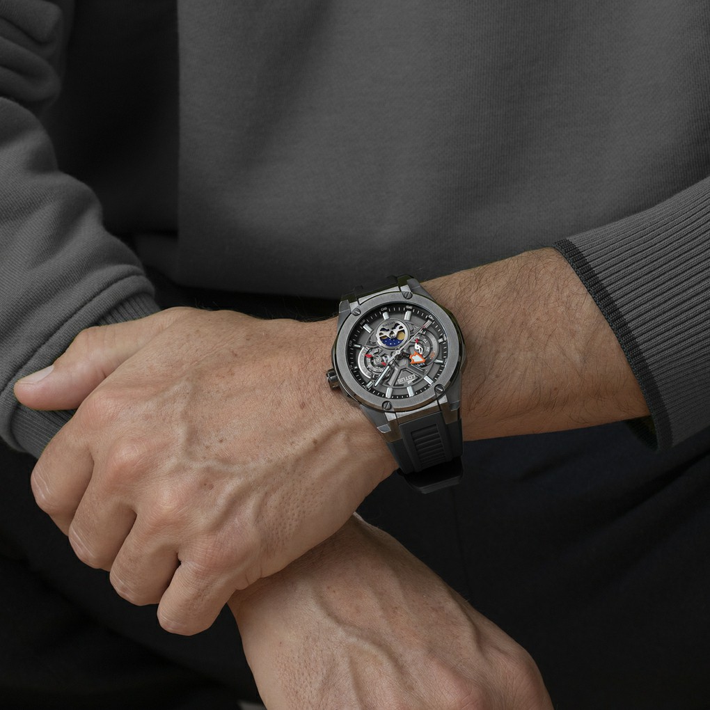  Reloj Lotus Vortex Fase Lunar Hombre Negro 18946/6