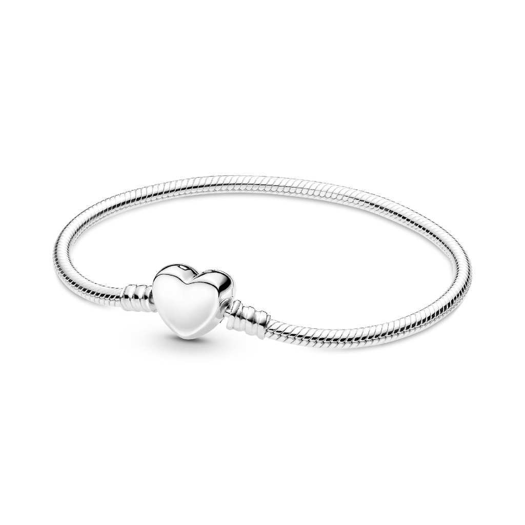 Pulsera Pandora Moments Cadena Serpiente Cierre Corazón Grabable 599206C00
