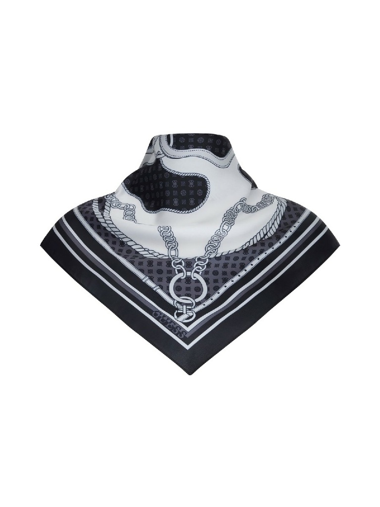 Pañuelo Guess Logo Peonía Negro Multi AW5489POL03-BLA