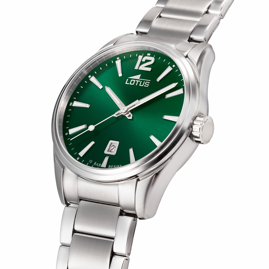 Reloj Lotus Minimalist Hombre Acero y Esfera Verde 18692/4
