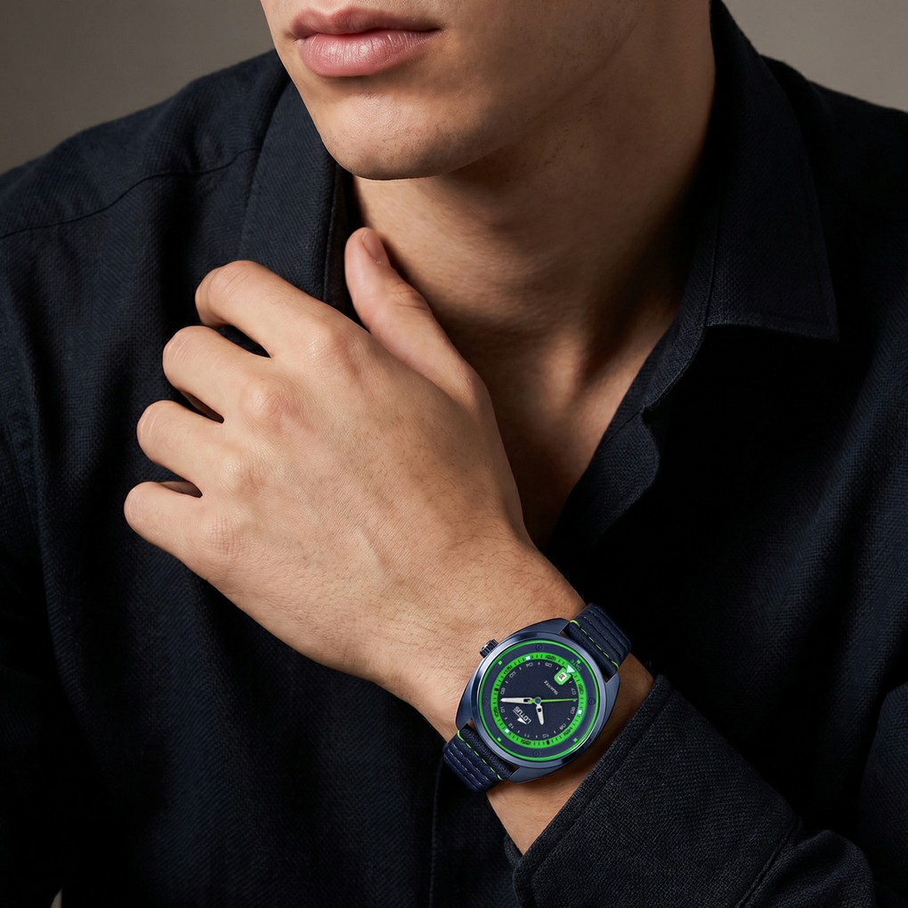Reloj Lotus Pulse Collection Hombre Piel Azul / Verde 19097/2