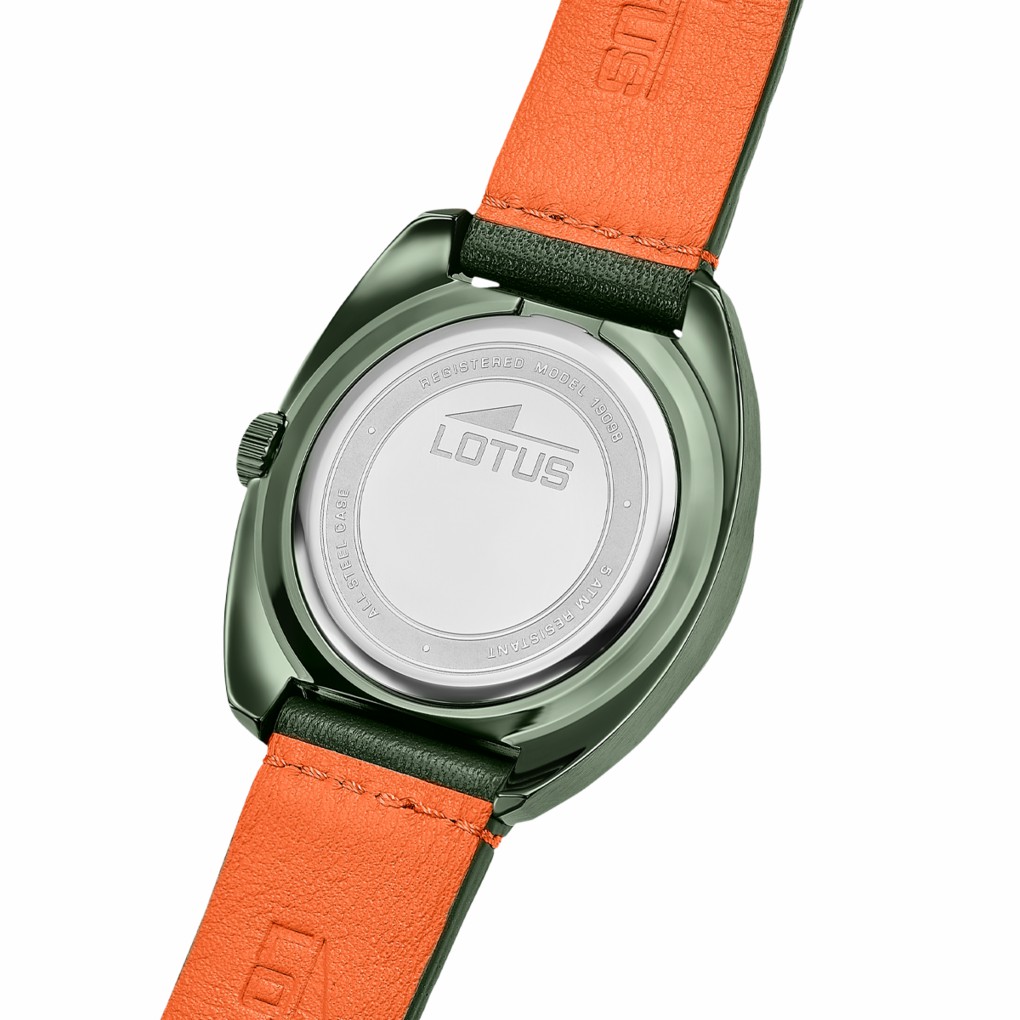 Reloj Lotus Pulse Collection Hombre Piel Verde / Naranja 19098/1