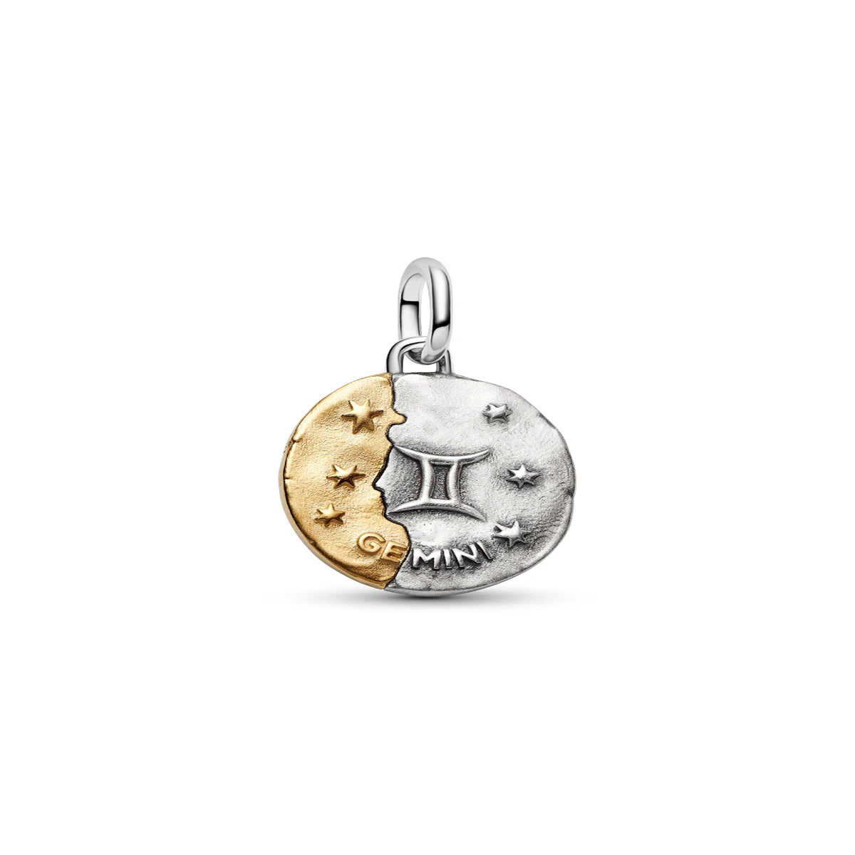 Charm Medallón en plata de ley y con un recubrimiento en oro de 14k Zodiaco Géminis (Adicional 1)