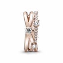 Anillo Pandora Rose Triple Banda Brillante