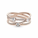 Anillo Pandora Rose Triple Banda Brillante