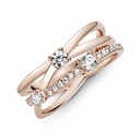 Anillo Pandora Rose Triple Banda Brillante