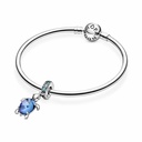 Charm Colgante Pandora Tortuga Marina Cristal Murano Azul