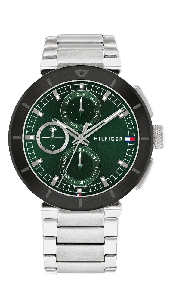 Reloj Tommy Hilfiger Hombre Lorenzao Multifunción Acero y Esfera Verde 1792117