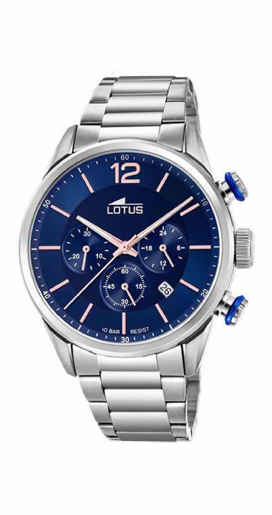 Reloj Lotus Chrono Hombre Acero esfera azul