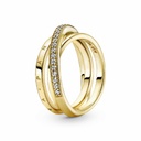 Anillo Pandora Shine Cruzado Triple Alianza