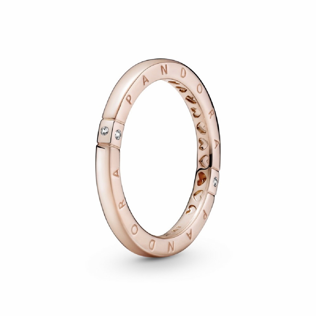 Anillo Pandora Rose Logotipo & Corazones