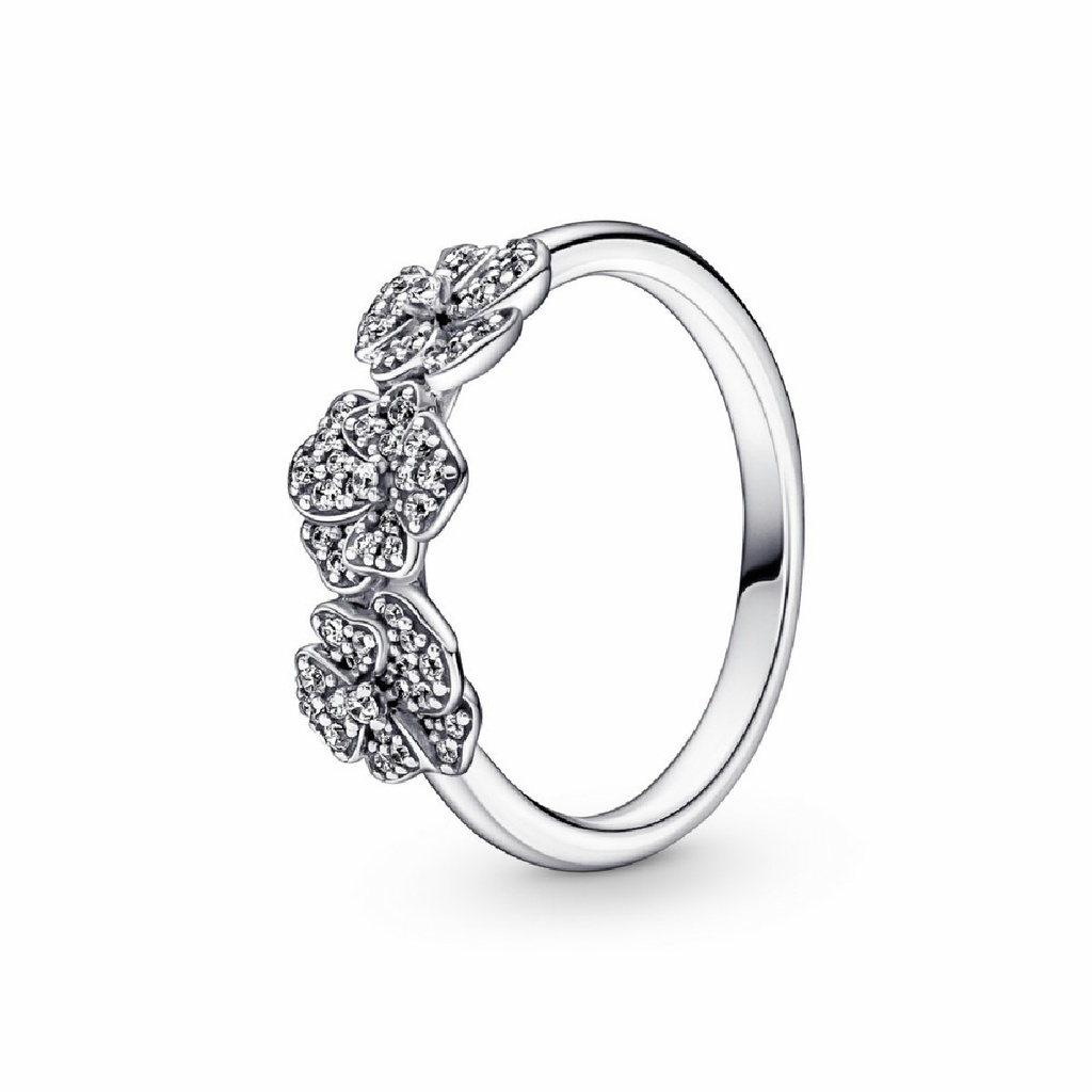 Anillo Pandora Triple Flor Pensamiento 190786C01