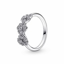 Anillo Pandora Triple Flor Pensamiento