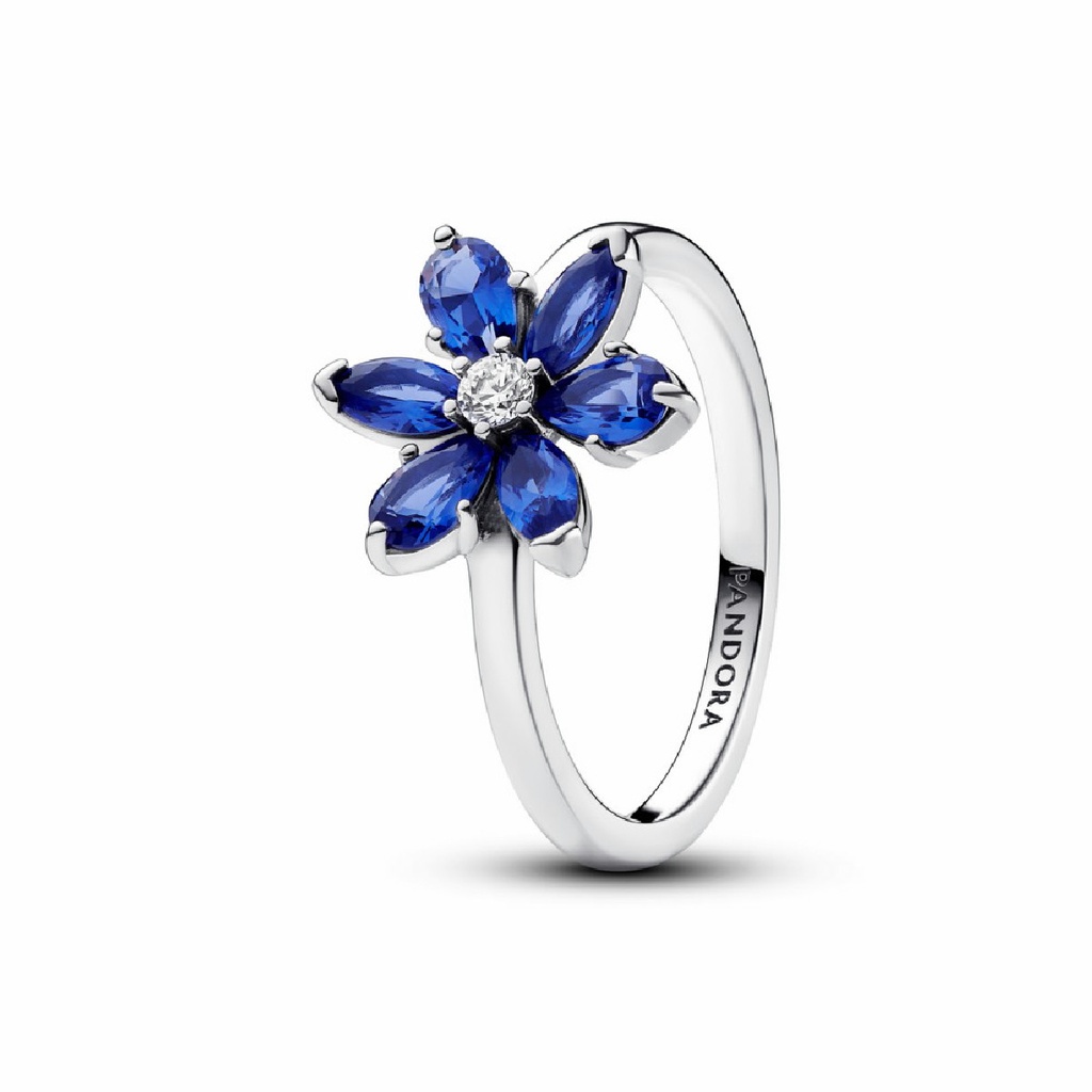 Anillo Pandora Racimo de Herbario Brillante Azul