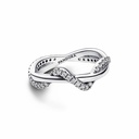 Anillo Pandora Ola Brillante Entrelazada