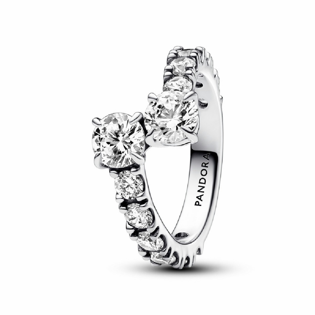 Anillo Pandora de banda superpuesta billante 193149C01
