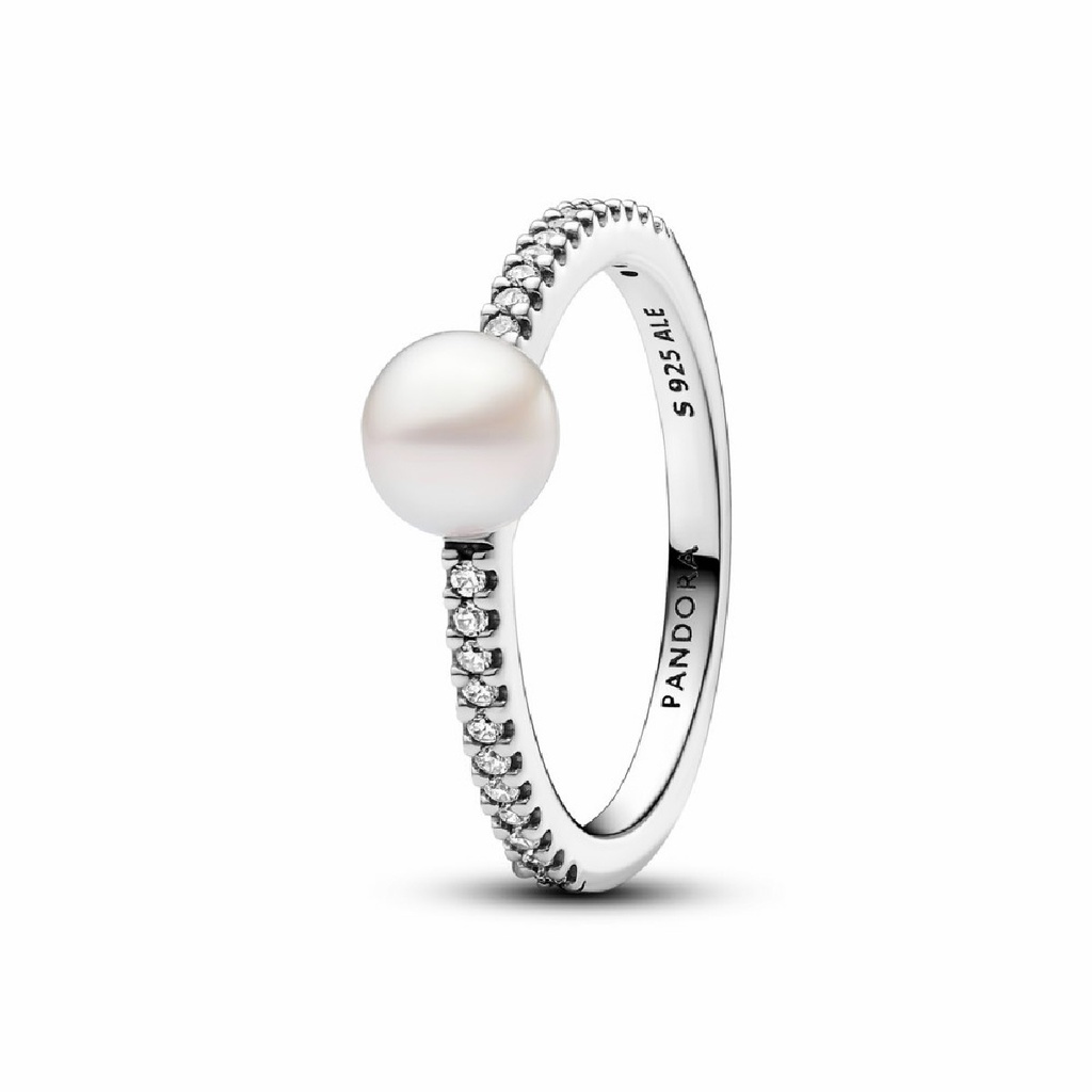 Anillo Pandora con pavé y perlas cultivadas 193158C01