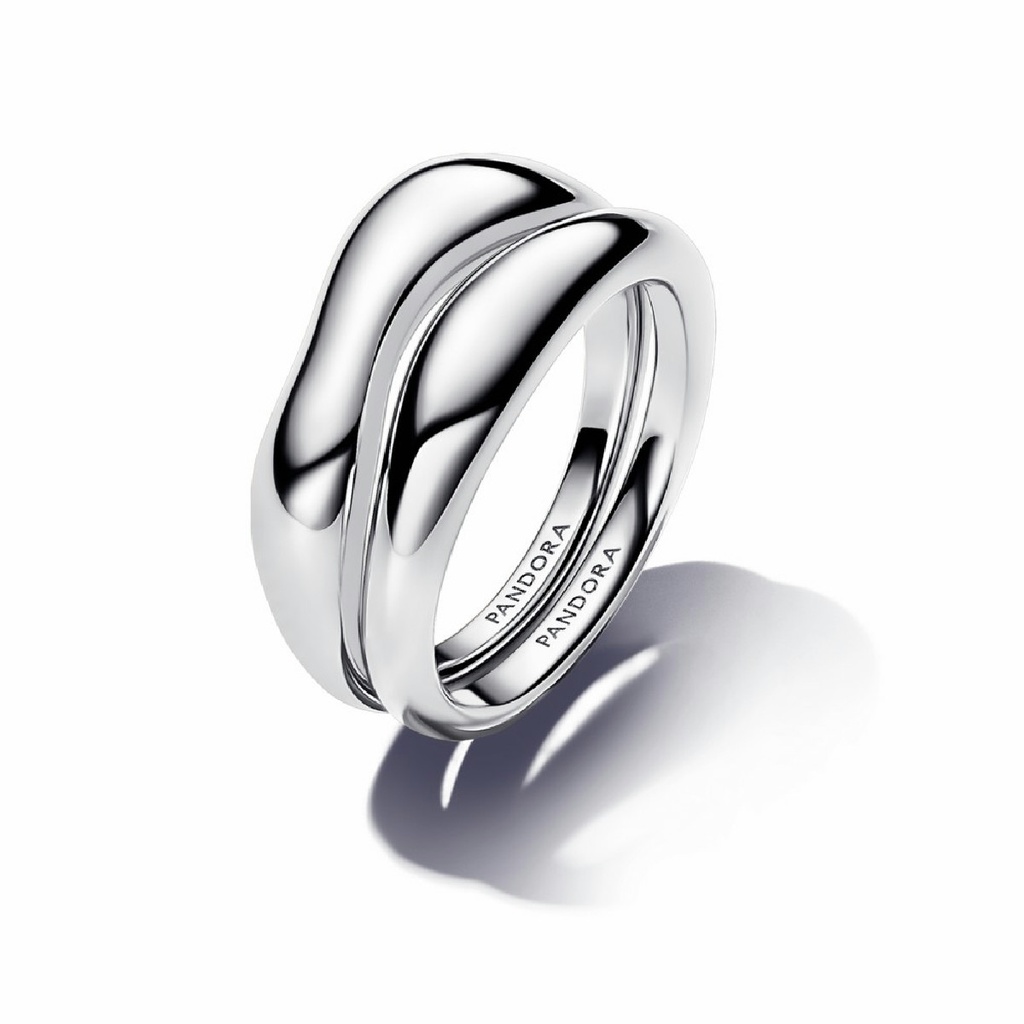 Anillo Pandora Combinale Forma Orgánica Plata 193264C00