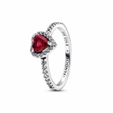 Anillo Pandora Corazón Nivelado Rojo Brillante