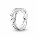 Anillo Pandora Triple Alianza Brillante