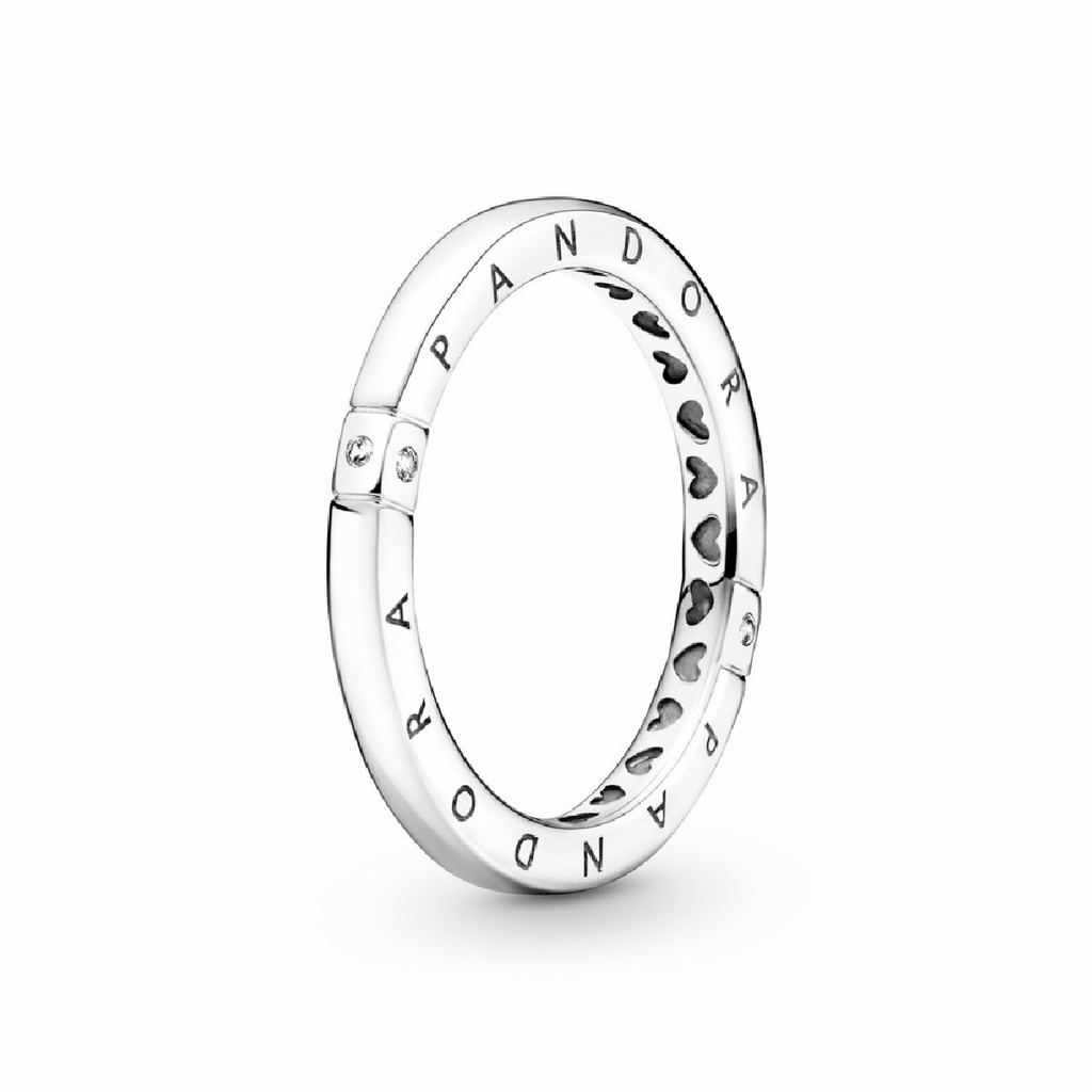 Anillo Pandora Logotipo y Corazones Plata 199482C01