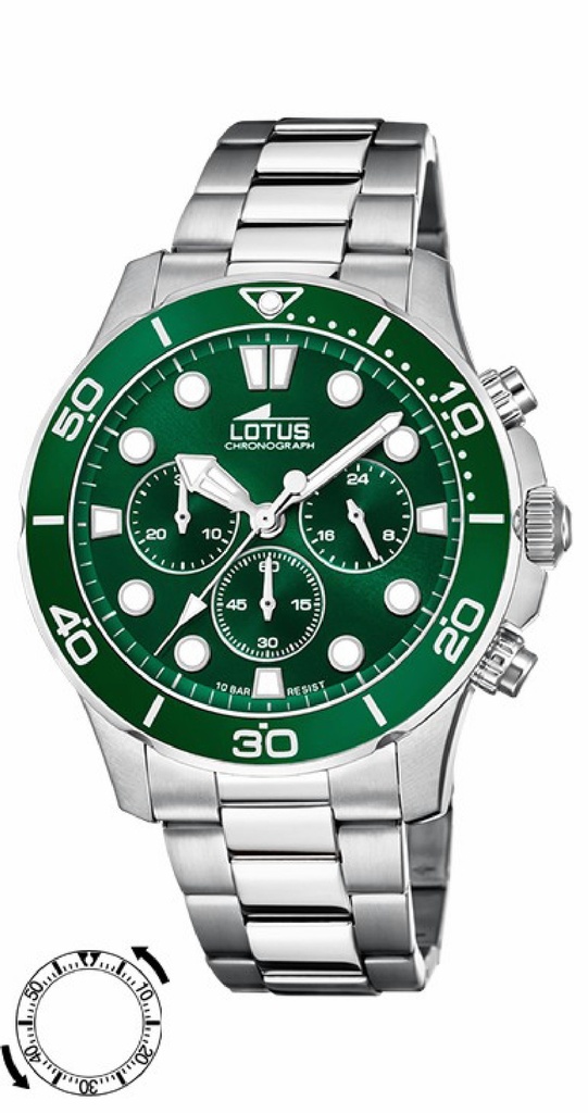 Reloj Lotus Hombre Excellent Multifunción Acero Esfera Verde 18756/2